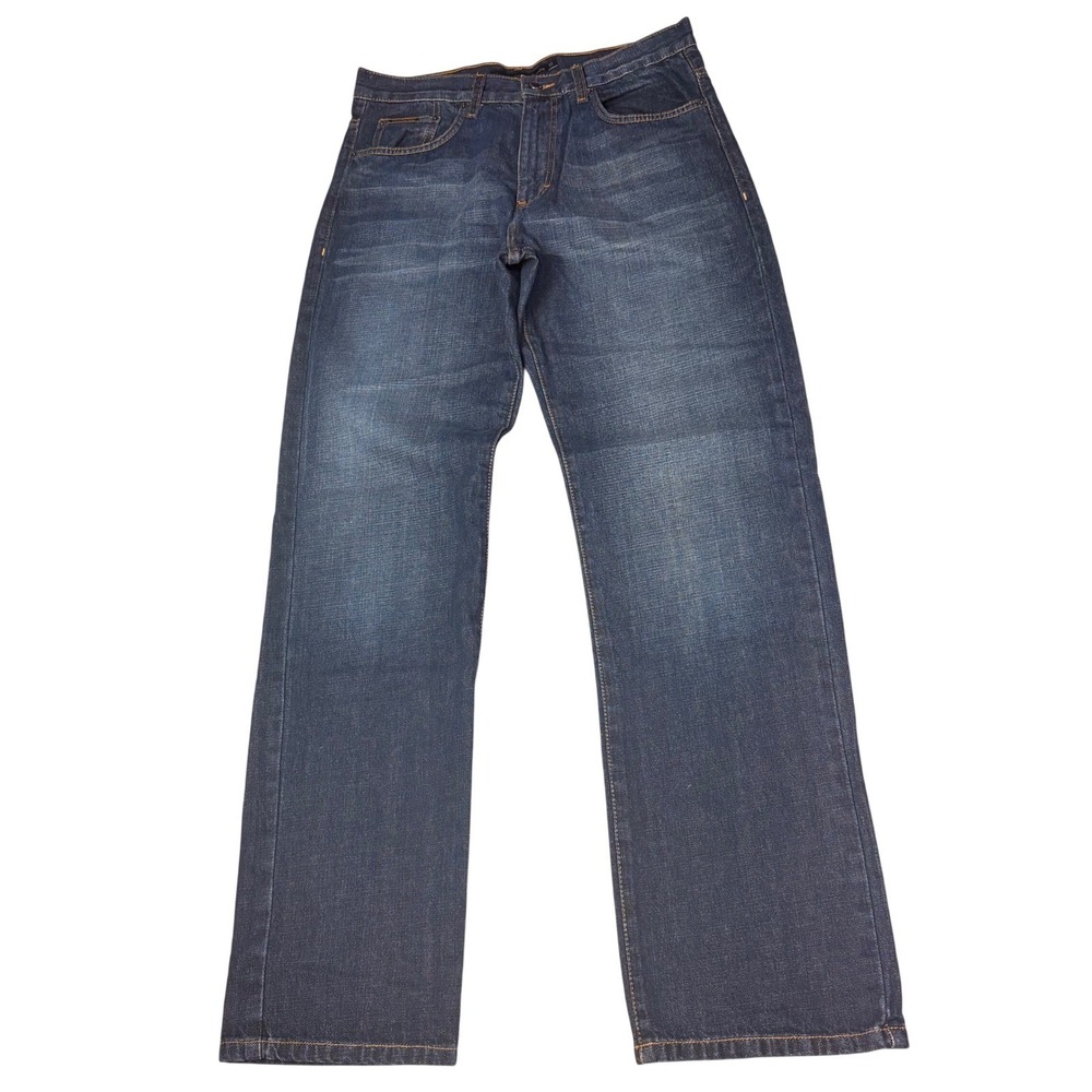 Calvin Klein Jeans Mens Relaxed Straight Leg Dark Wash Denim Pants Size 32x32